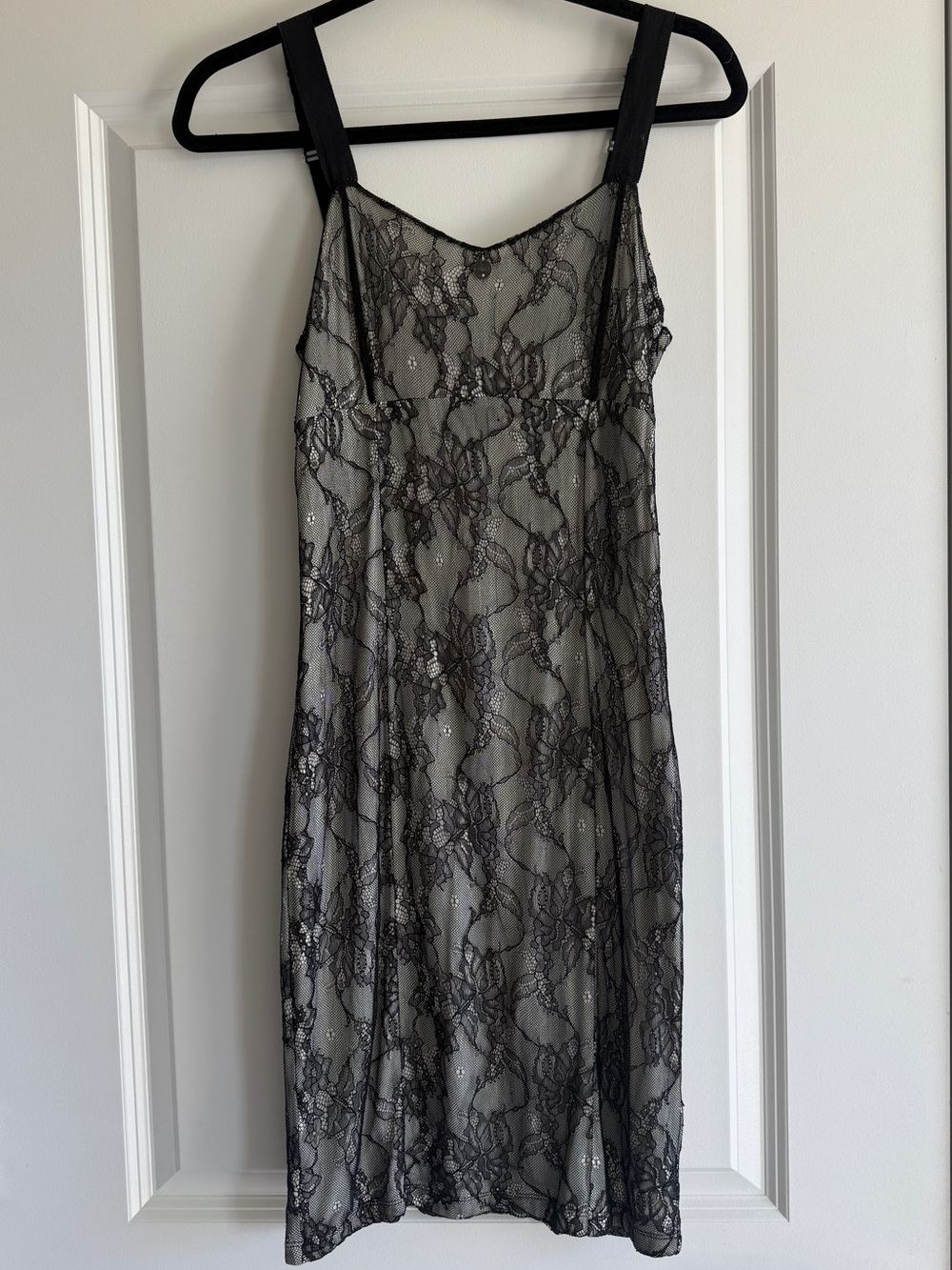 Guess Black Lace Mini Slip Dress
